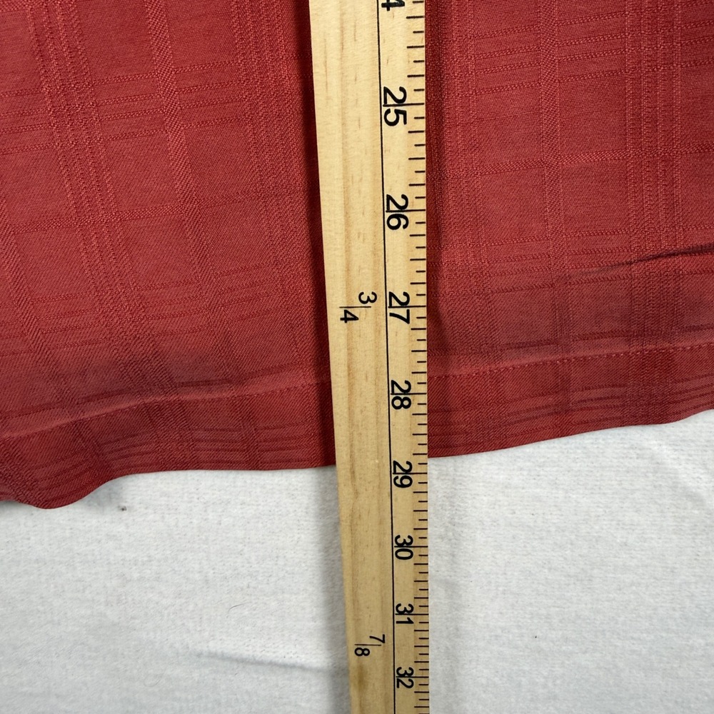 Baracuta Mens Silk Short Sleeve Button Up Shirt Size M Rust Red Textured Camp - Picture 4 of 9